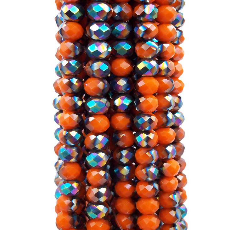 Cristalli rondella bicolore arancio e verde A/B 5.8x4.7 mm filo (axzq7) - pietreeminuterie.com