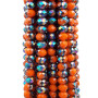 Cristalli rondella bicolore arancio e verde A/B 5.8x4.7 mm filo 