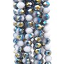 Cristalli rondella bicolore bianco e verde 5.9x4.9 mm filo 