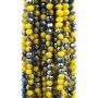 Cristalli rondella bicolore giallo verde  4.2x3.2 mm filo 