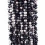Cristalli rondella neri/argento 4x3 mm filo 40 cm