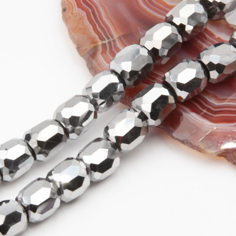 Cristalli barilotto 8x7.5 mm silver conf. 20 pz (silver-87mm) - pietreeminuterie.com