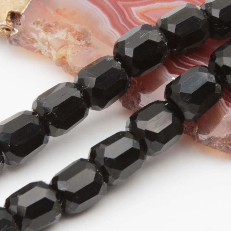 Cristalli barilotto 8x7.5 mm neri conf. 20 pz (b-darc02) - pietreeminuterie.com