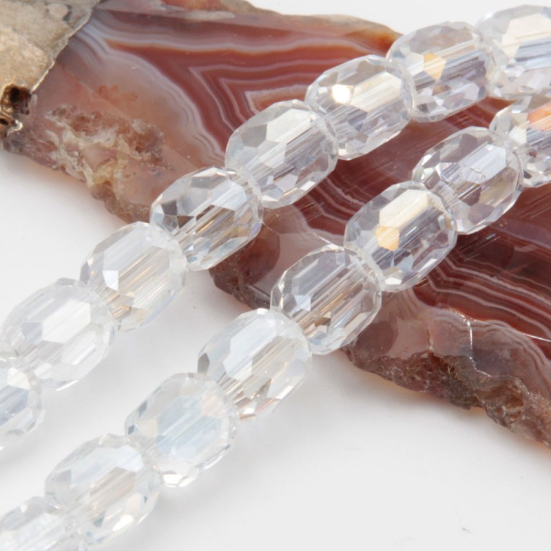 Cristalli barilotto 8x7.5 mm trasparenti conf. 20 pz (bar-tras22) - pietreeminuterie.com