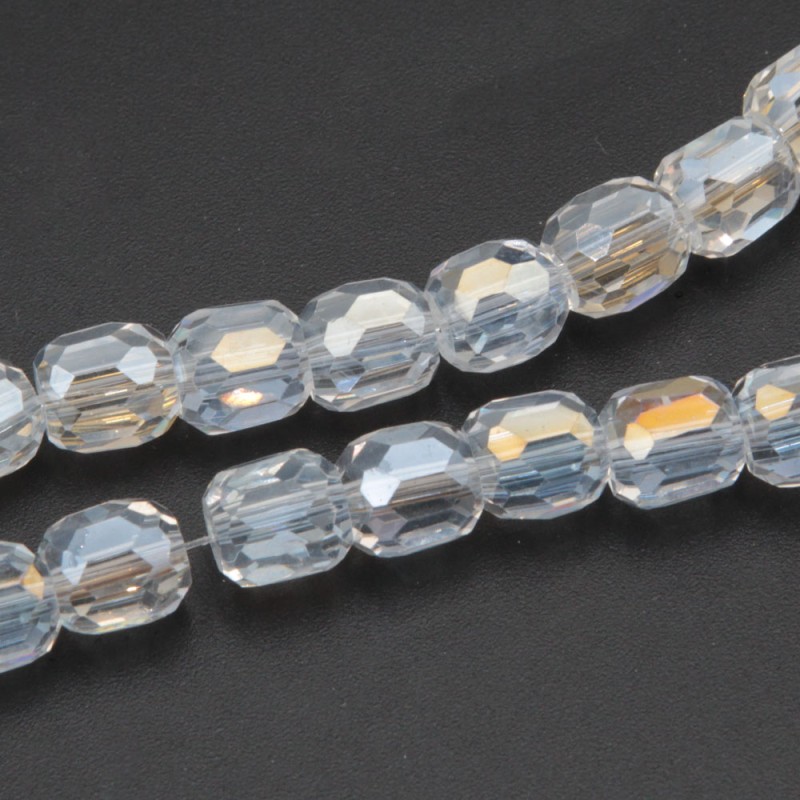 Cristalli barilotto 8x7.5 mm trasparenti conf. 20 pz (bar-tras22) - pietreeminuterie.com