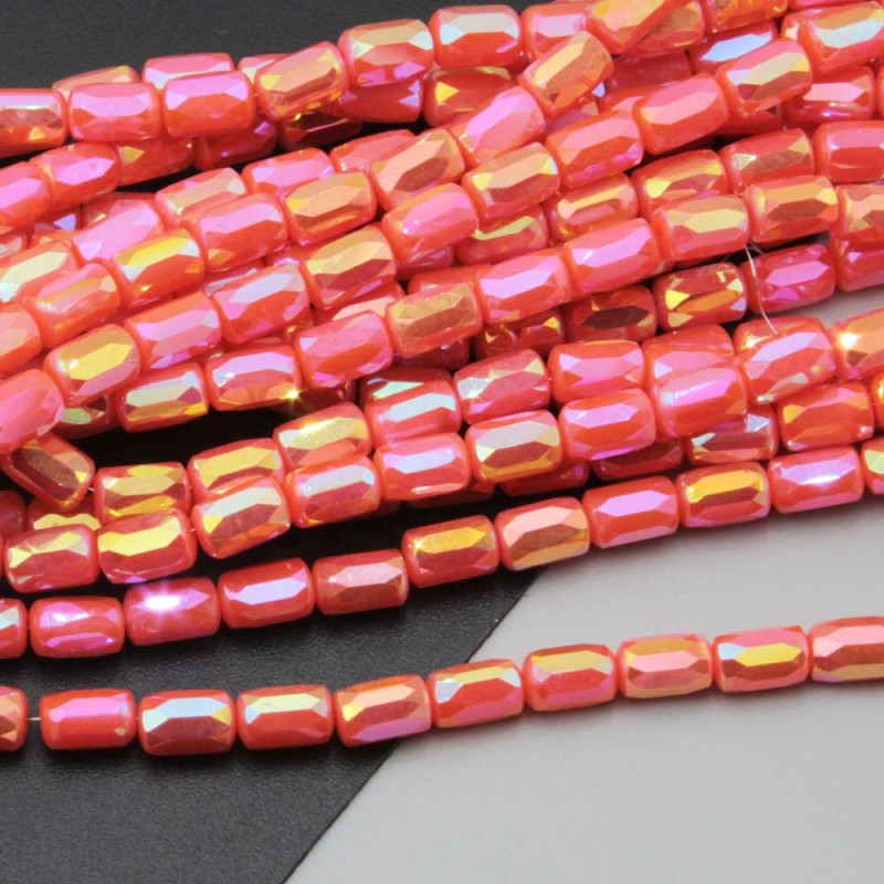 Cristalli colonna 6x4 mm base corallo, boreale A/B grado A++ filo 45 cm - bs-cr010 - pietreeminuterie.com Cristalli colonna 6x4 mm base corallo, boreale A/B grado A++ filo 45 cm (bs-cr010) - pietreeminuterie.com