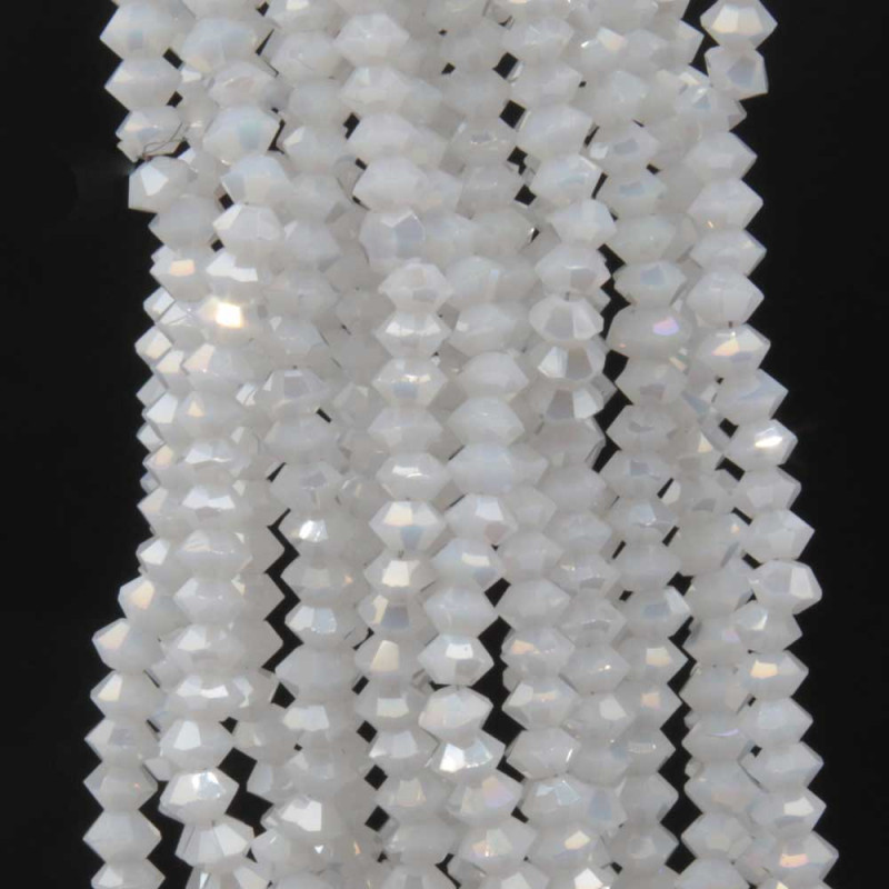 Cristalli bicono 4x3 mm bianchi a/b filo 40 cm (bic-4x3wit) - pietreeminuterie.com