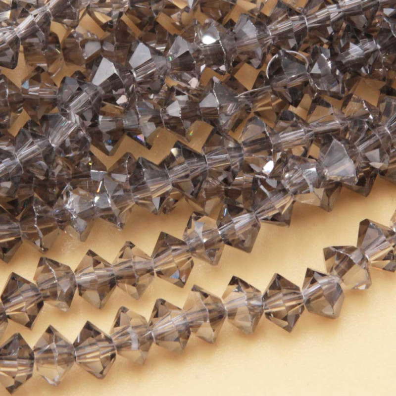 Cristalli bicono 6 mm grigi filo 40 cm (bic-t662) - pietreeminuterie.com