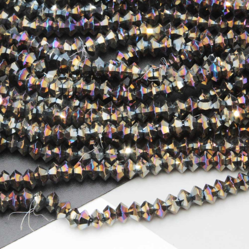 Cristalli bicono 6 mm multicolor a/b filo 40 cm (bic-t566) - pietreeminuterie.com