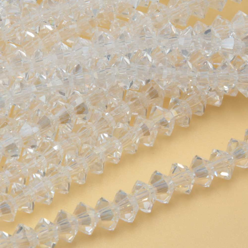 Cristalli bicono 6 mm trasparenti filo 40 cm (bic-t662) - pietreeminuterie.com