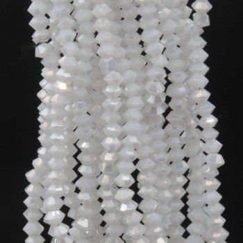 Cristalli bicono 4x3 mm bianchi a/b filo 40 cm