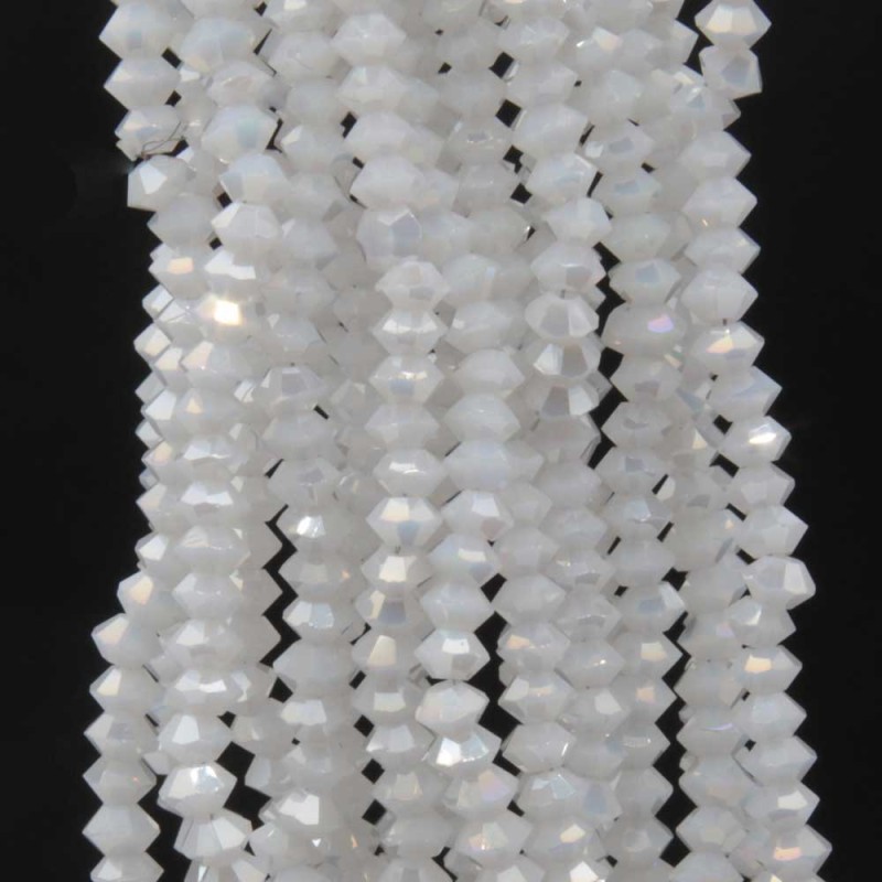 Cristalli bicono 4x3 mm bianchi a/b filo 40 cm (bic-4x3wit) - pietreeminuterie.com