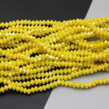 Cristalli bicono 4x3 mm gialli a/b filo 40 cm