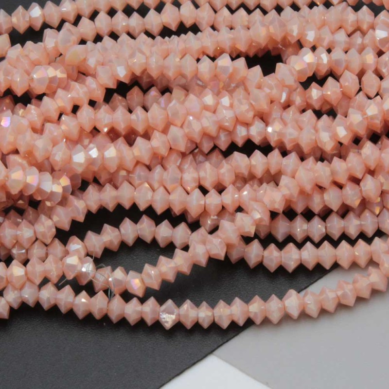 Cristalli bicono 4x3 mm pesca a/b filo 40 cm (bic-4xpes) - pietreeminuterie.com