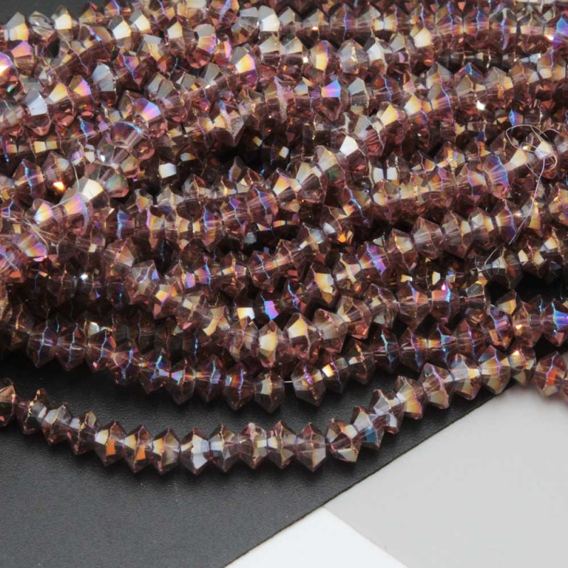 Cristalli bicono 6 mm dark violet a/b filo 40 cm (bic-t66k) - pietreeminuterie.com