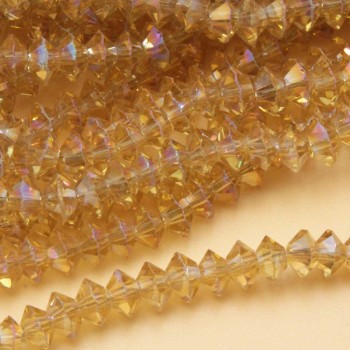 Cristalli bicono 6 mm gold a/b filo 40 cm