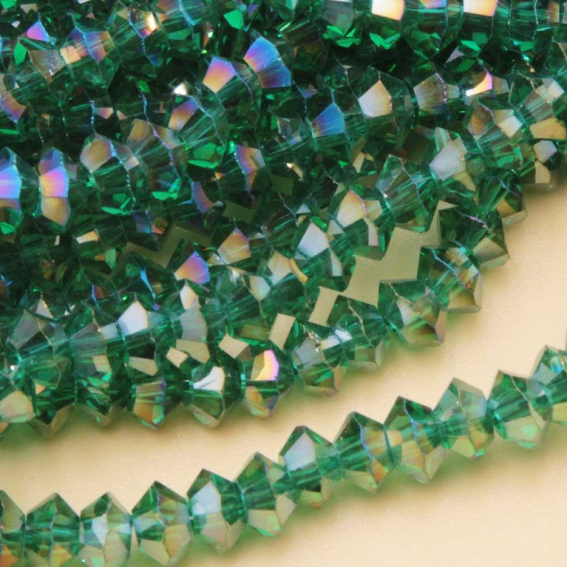 Cristalli bicono 6 mm green a/b filo 40 cm (bic-t66x) - pietreeminuterie.com