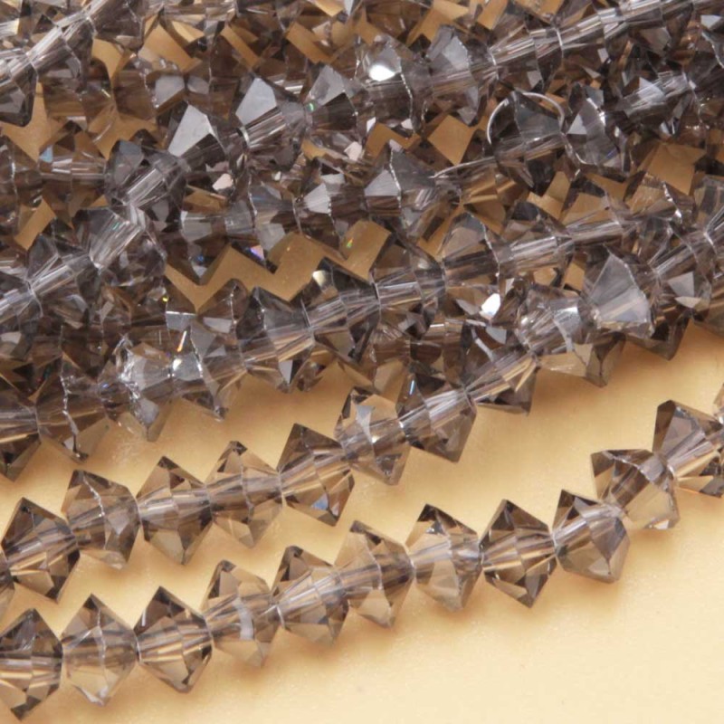 Cristalli bicono 6 mm grigi filo 40 cm (bic-t662) - pietreeminuterie.com