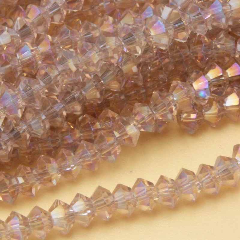 Cristalli bicono 6 mm light pink a/b filo 40 cm (bic-t667) - pietreeminuterie.com