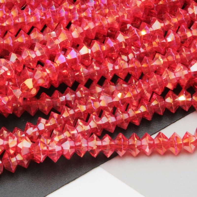 Cristalli bicono 6 mm light red a/b filo 40 cm (bic-t6rd) - pietreeminuterie.com