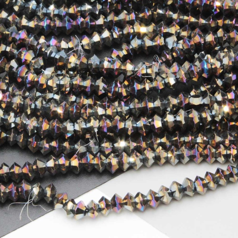 Cristalli bicono 6 mm multicolor a/b filo 40 cm (bic-t566) - pietreeminuterie.com