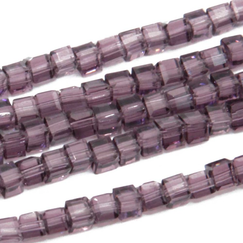 Cristalli cubic 2 mm ametista filo 40 cm (cub-7az) - pietreeminuterie.com