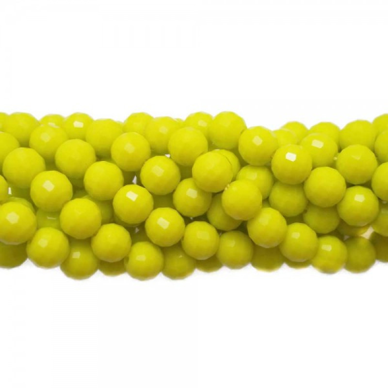 Cristalli tondi sfaccettati gialli 6 mm filo 40 cm (Crtp20) - pietreeminuterie.com