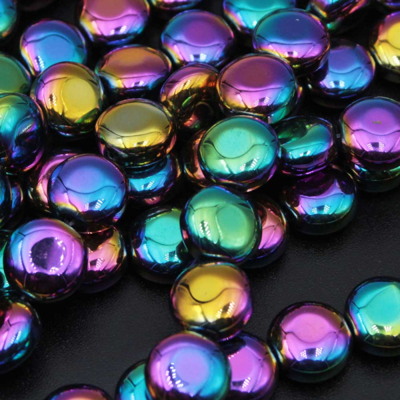 Perline cristallo gettone 12 mm multicolor filo 35 cm (dis-0-12) - pietreeminuterie.com