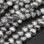 Perline cristalli cuore 8 mm grigi filo 35 cm