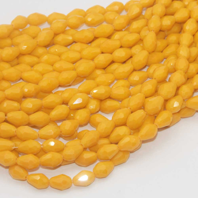 Cristalli gocce gialle 11.5x7.5 mm sfac. filo 45 cm (go-01-yel) - pietreeminuterie.com