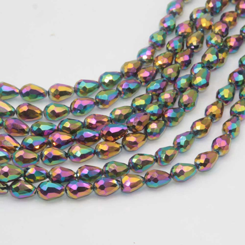 Cristalli gocce multicolor 11.5x7.5 mm sfac. filo 45 cm (go-01-mult) - pietreeminuterie.com