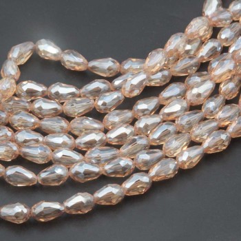 Cristalli gocce champagne 11.5x7.5 mm sfac. filo 45 cm