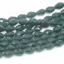 Cristalli gocce verde bottiglia 11.5x7.5 mm sfac. filo 45 cm