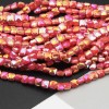 Cristalli quadrati grado A++ 4 mm base coraallo A/B filo 40 cm (qu-004av) - pietreeminuterie.com