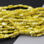Cristalli rettangolari 9x6 mm gialli a/b grado A++ filo 30 cm 34 pz circa