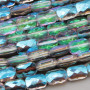 Cristalli rettangolari 9x6 mm multicolor a/b riflessi verdi grado A++ filo 40 cm