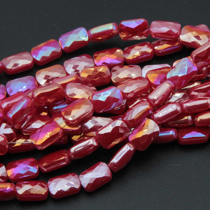 Cristalli rettangolari 9x6 mm porpora a/b grado A++ filo 30 cm 34 pz circa (ret-pi511) - pietreeminuterie.com