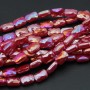 Cristalli rettangolari 9x6 mm porpora a/b grado A++ filo 30 cm 34 pz circa