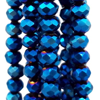 Cristalli rondella night blue 4x3 mm filo 40 cm