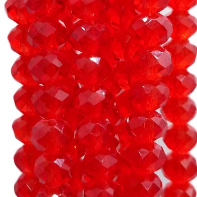 Cristalli rondella venetial red 5.7x4.7 mm filo 45 cm
