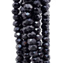 Cristalli rondella 6 mm neri filo 40 cm