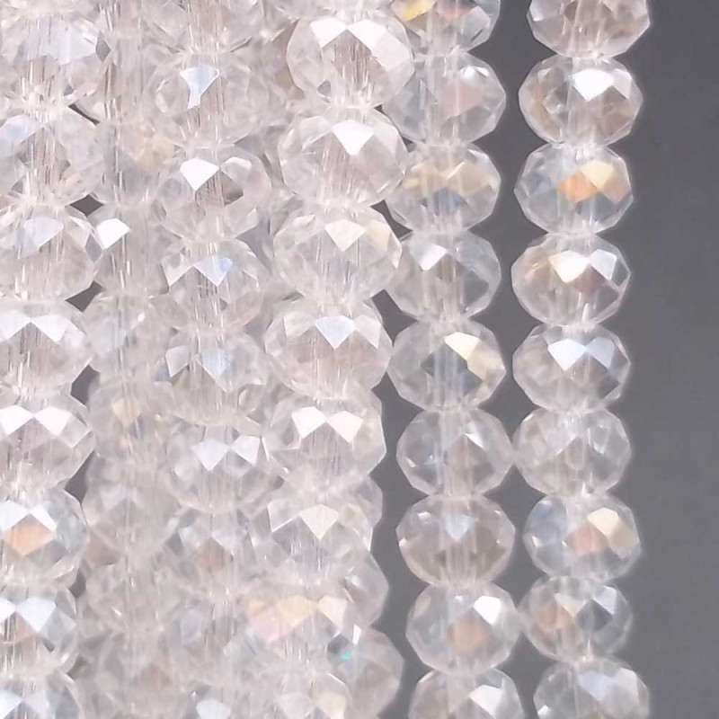 Cristalli rondella 6x5 mm trasparente filo 40 cm (tr5580vv) - pietreeminuterie.com