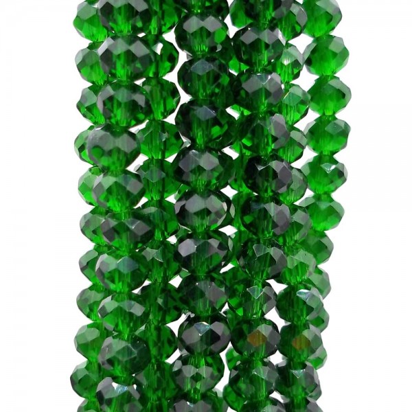 Cristalli Rondelle 6 mm | Cristalli rondella Green 6x5 mm filo 40 cm - green65m