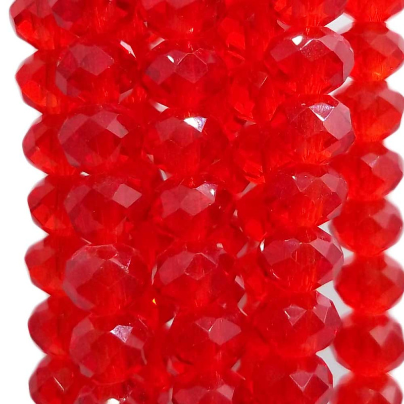Cristalli rondella venetial red 5.7x4.7 mm filo 45 cm (venetial9) - pietreeminuterie.com