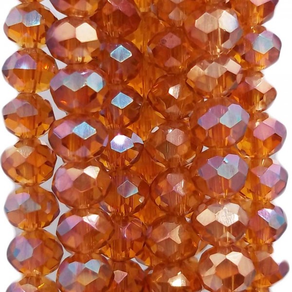 Cristalli Rondelle 6 mm | Cristalli rondella Brown orange a/b 6x4.7 mm filo 40 cm - brown88
