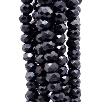 Cristalli rondella 6 mm neri filo 40 cm Cristalli rondella 6 mm neri filo 40 cm
