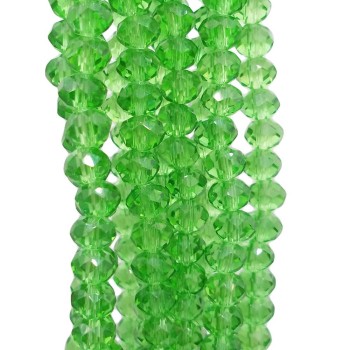 Cristalli rondella verdi sfacc. 6x5 mm filo 40 cm