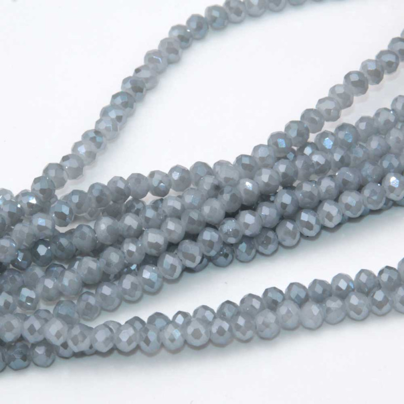 Cristalli rondella 4 mm matt grey filo 40 cm (cel-021) - pietreeminuterie.com