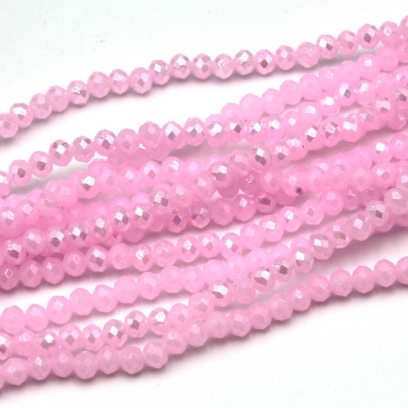 Cristalli rondella 4 mm rosa a/b filo 40 cm (cel-013) - pietreeminuterie.com