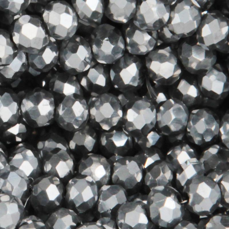 Cristalli rondella 4x3 mm silver filo 40 cm (4x3-silv) - pietreeminuterie.com